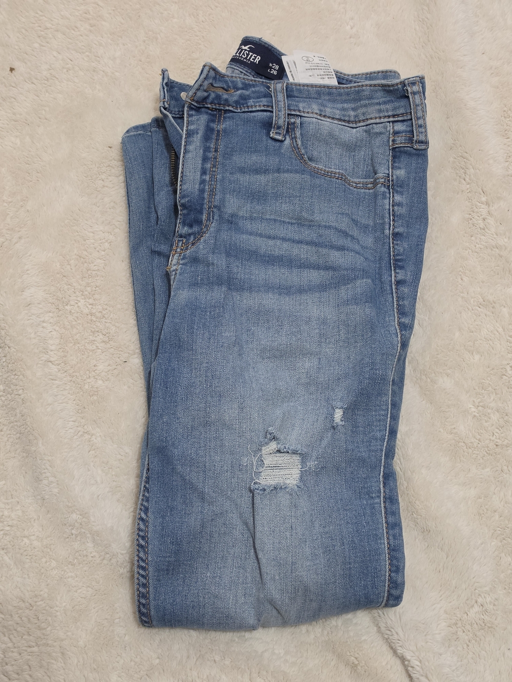 .Hollister Light Blue Distressed Skinny Jeans